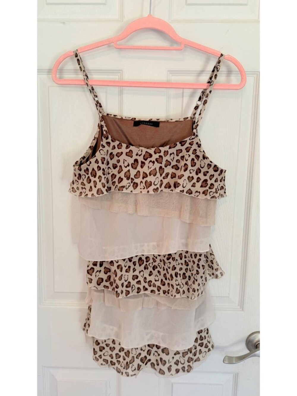 Pageboy Y2K Inspired Strappy Layered Animal Print Camisole Top Size Medium